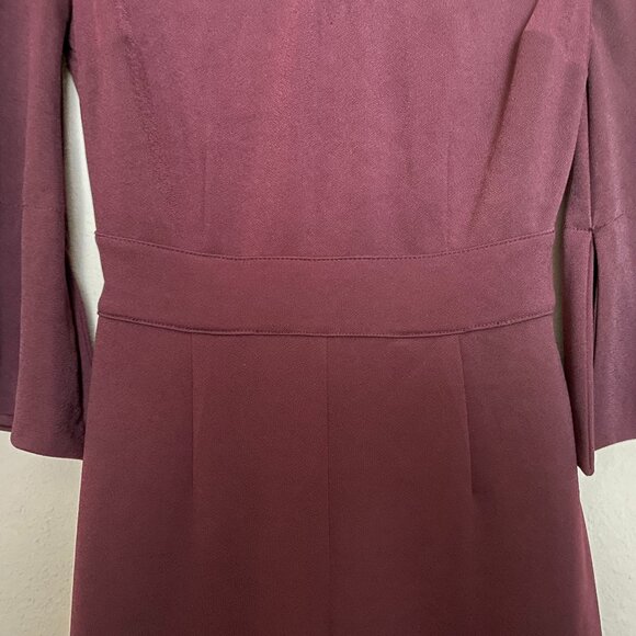 New York and Company, XXS Petite, Half Split Sleeve, Burgundy Jumpsuit - Picture 9 of 15